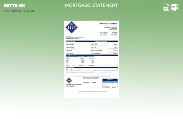 модерен стил Лихтенштајн Извод за хипотека на банката LGT Шаблон за Word и PDF